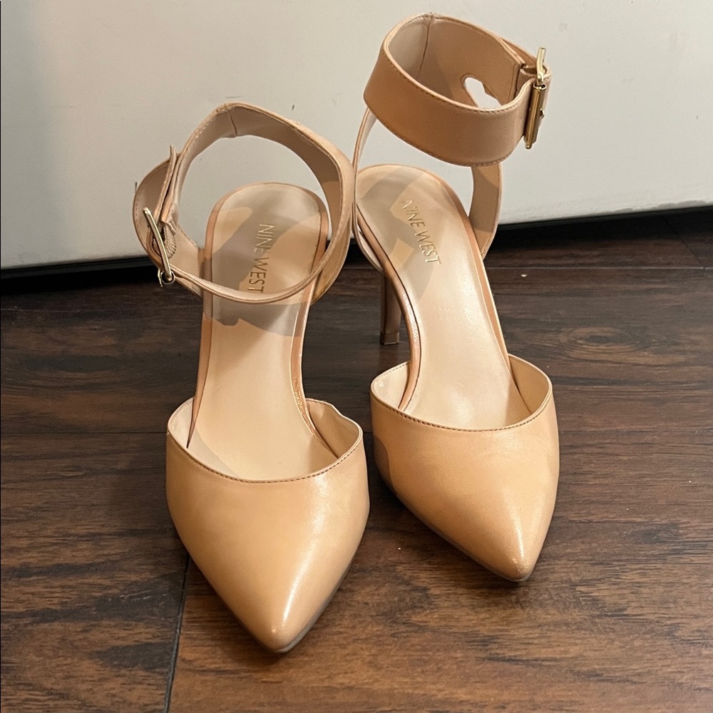 Nine West Nude Ankle Strap Heels
